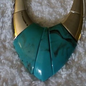Turquoise and Silver Statement necklace